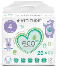 Attitude Baby Diapers Maxi Size 4 -- 26 Diapers