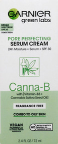 Garnier Green Labs Canna-B Pore Perfecting Serum Cream SPF 30 Fragrance Free -- 2.4 fl oz