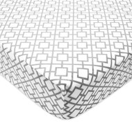 American Baby Heavenly Soft Chenille Crib Sheet Gray Lattice -- 1 Sheet