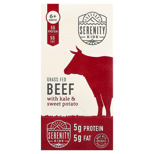 <img alt="Serenity Kids, Grass Fed Beef with Kale & Sweet Potato, 6+ Months, 6 Pouches, 3.5 oz (99 g) Each" title="Serenity Kids, Grass Fed Beef with Kale & Sweet Potato, 6+ Months, 6 Pouches, 3.5 oz (99 g) Each,868767000349"