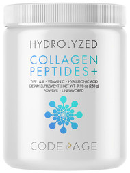 CodeAge Collagen Peptides + Type I & III & Vitamin C & Hyaluronic Acid Unflavored -- 9.98 oz