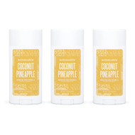 Schmidts Deodorant Stick Sensitive Skin Coconut Pineapple -- 3.25 oz Each / Pack of 3