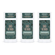 Schmidts Deodorant Stick Sensitive Skin Hemp Sage & Vetiver -- 3.25 oz Each / Pack of 3