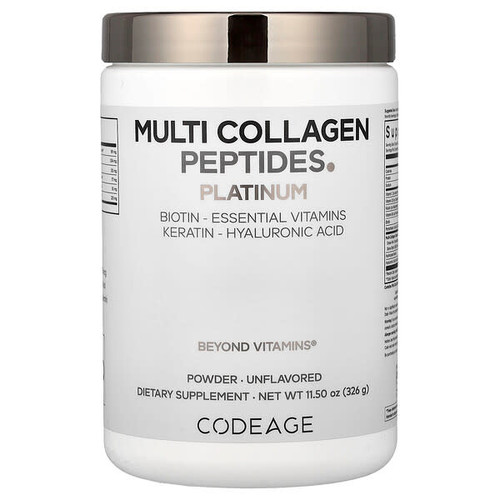 <img alt="Codeage, Multi Collagen Peptides Powder, Platinum, Unflavored, 11.5 oz (326 g)" title="Codeage, Multi Collagen Peptides Powder, Platinum, Unflavored, 11.5 oz (326 g),853919008588"