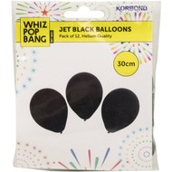 3 PACK OF Korbond Jet Black Balloons  12 pack