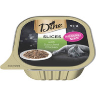 5 PACK of Dine Slices With Succulent Chicken Wet Cat Food Tray 85g