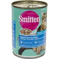 5 PACK of Smitten Cat Food Seafood Basket 400g