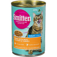 5 PACK of Smitten Cat Food Mince Chicken & Turkey 400g