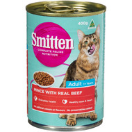 5 PACK of Smitten Cat Food Mince Beef 400g