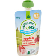 5 PACK of WW Smiling Tums 6 Months+ Apple & Strawberry Custard 120g
