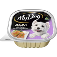 5 PACK of My Dog Adult 7+ Turkey And Rice Topped With Vegetables 100g