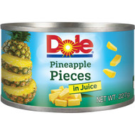 5 PACK of Dole Pineapple Pieces In Juice 227g
