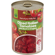5 PACK of WW Diced Italian Tomatoes Basil & Oregano 400g