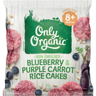 5 PACK of Only Organic Blueberry & Purple Carrot Rice Cakes 20g