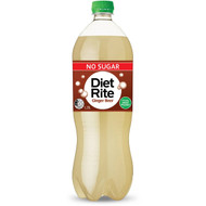 5 PACK of Diet Rite Soft Drink Ginger Beer Bottle 1.25l