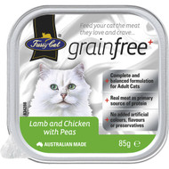 5 PACK of Fussy Cat Grain Free Lamb & Chicken With Peas 85g