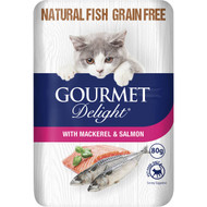 5 PACK of Gourmet Delight With Mackerel & Salmon 80g