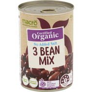 5 PACK of Macro Organic Mexican Style 3 Bean Mix No Added Salt 420g