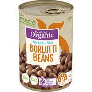 5 PACK of Macro Organic Borlotti Beans No Added Salt 420g