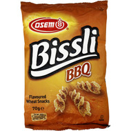 5 PACK of Osem Snacks Bissili Snack Barbeque Wheat 70g