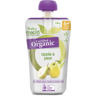 5 PACK of Macro Baby Organic 6 Months+ Apple & Pear 120g