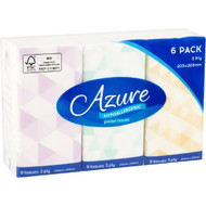 5 PACK of Azure Hypo Allergenic Facial Pocket Tissues 6 pack