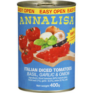 5 PACK of Annalisa Diced Tomatoes Garlic & Basil 400G