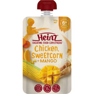 5 PACK of Heinz 6 Months+ Chicken, Sweetcorn And Mango 120g