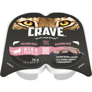 5 PACK of Crave Salmon Pate Wet Cat Food 75g