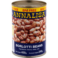 5 PACK of Annalisa Beans Borlotti 400g