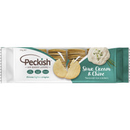 5 PACK of Peckish Thins Rice Crackers Sour Cream And Chives 100g