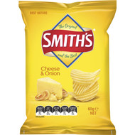 5 PACK of Smith's Crinkle Cut Potato Chips Cheese & Onion 60g