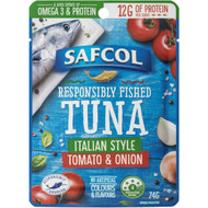 5 PACK of Safcol Tuna Italian Style Tomato & Onion 74g