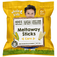 5 PACK of Whole Kids Organic Meltaway Sticks Corn 10g