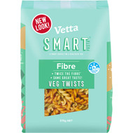 5 PACK of Vetta Smart Fibre Veg Twists Pasta 375g