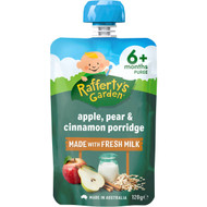 5 PACK of Rafferty's Garden Ready To Eat Porridge 6 Months Pear Apple & Cinnamon 120g