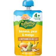 5 PACK of Rafferty's Garden Food 4 Months+ Banana, Pear & Mango 120g