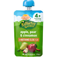 5 PACK of Rafferty's Garden Food 4 Months+ Apple, Pear & Cinnamon 120g