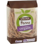 5 PACK of Macro Organic Wholewheat Penne 500g