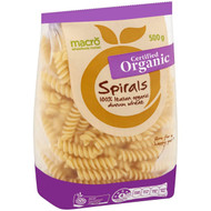 5 PACK of Macro Organic Spirals Pasta 500G