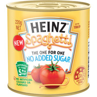 5 PACK of Heinz Spaghetti No Added Sugar 220g