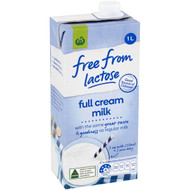 5 PACK of WW Free From Lactose Full Cream Milk 1l