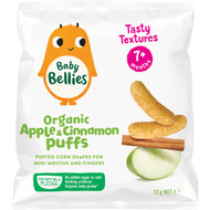 5 PACK of Little Bellies Organic Puffs Apple & Cinnamon 12g