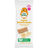 5 PACK of Baby Bellies Organic Rusks Banana 4 pack