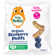 5 PACK of Baby Bellies Organic Puffs Blueberry 12g