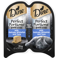 5 PACK of Dine Perfect Portions Pate Tuna Whitefish Wet Cat Food Tray 2x37.5g