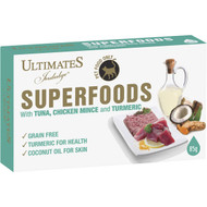 5 PACK of Ultimates Indulge Cat Superfoods Tuna Chicken Mince & Tumeric 85g