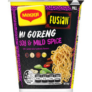 5 PACK of Maggi Fusian 2 Minute Instant Mi Goreng Soy & Mild Spice Cup 64g