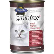 5 PACK of Fussy Cat Grain Free Beef Mince Casserole Wet Cat Food 400g