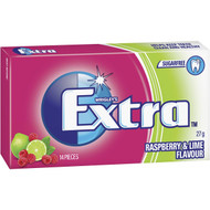 5 PACK of Extra Raspberry & Lime Gum Flavour 27g